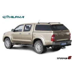 Hardtop ALPHA TYPE-E en fibra, con ventanas, imprimación (doble cabina)