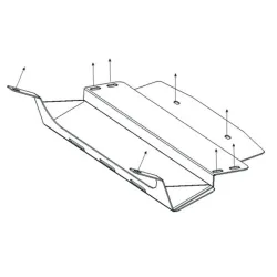 Protección de barras de dirección en acero 2,5mm (para 0530) (vehículos con soporte de cabestrante) (4.2D; 4.5; 4.7)