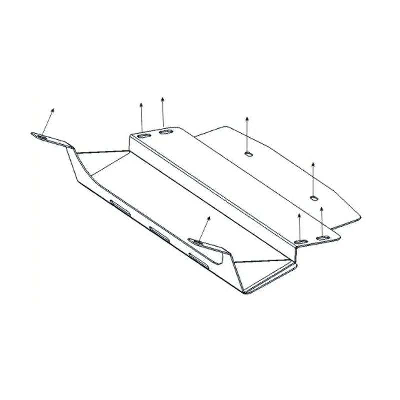 Protección de barras de dirección en acero 2,5mm (para 0530) (vehículos con soporte de cabestrante) (4.2D; 4.5; 4.7)