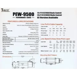 WINCH PEW9500 MARCA T-MAX - DIMENSIONES: 537 x 160 x 218 mm | SER4X4