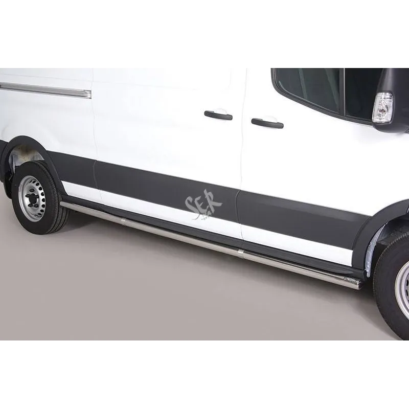 ESTRIBOS LATERALES TUBO ACERO 63 MM - FORD TRANSIT DESDE 2014 | SER4X4