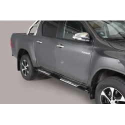 Estribos Laterales en Tubo Inoxidable Ovalado-Toyota Hilux Revo 2016- 