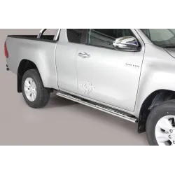 Estribos Laterales Tubo Inox Con Pisantes - Toyota Hilux Revo Extra Cabina 2016-