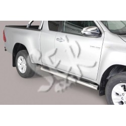 Estribos Acero Inox 76mm Con Pisantes - Toyota Hilux Revo 2016-