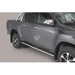 Estribos Laterales Inox Ovalados Con Pisantes - Toyota Hilux Revo 2016-