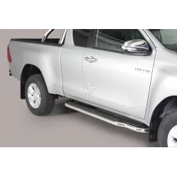 Estribos Laterales Plataforma Tubo Inox 50mm - Toyota Hilux Revo EC 2016-